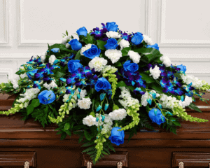 Blue Casket Spray