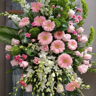 Pink and White Standing Spray
