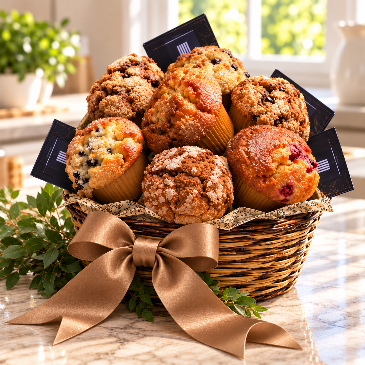 Tea and Fresh Muffin Basket