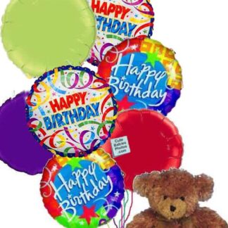 Balloon Bouquet with Teddy Bear