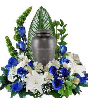 Blue and White Flowers for Urn