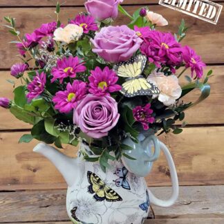 Butterfly teapot arrangement