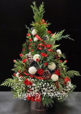Christmas Tree Flower Arrangement