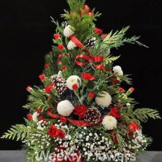 Christmas Tree Flower Arrangement