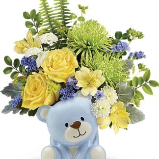 Joyful Baby Boy Bear Arrangement