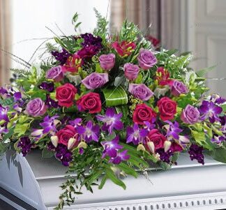 Purple Tribute Casket Spray