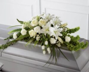 Simple White Casket Spray