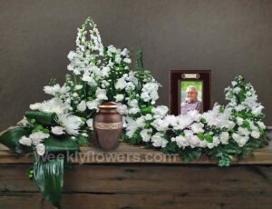 Urn and Photo Arrangement