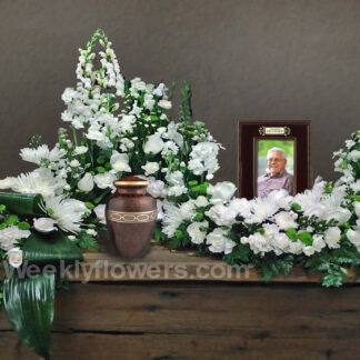 Urn and Photo Arrangement