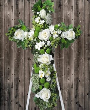 White Floral Cross