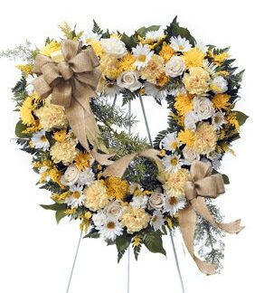 Yellow and White Sympathy Heart
