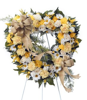 Yellow and White Sympathy Heart